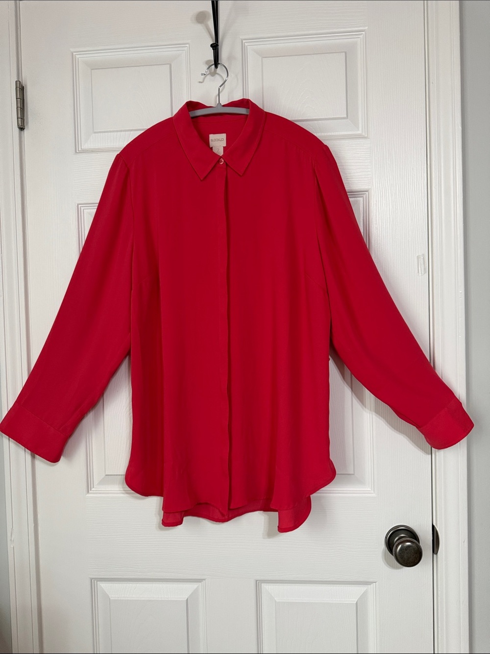 Chico's Coral Hidden-Button Shirt
